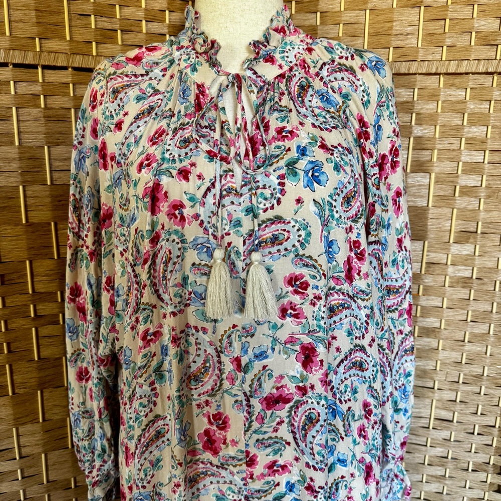 Floral print oversized VICI tiered maxi dress XL / XXL - Picture 2 of 13